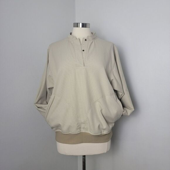 Khaki Houndstooth Pattern Zero Restriction Golf Outerwear Windwear Pullover - Picture 6 of 14